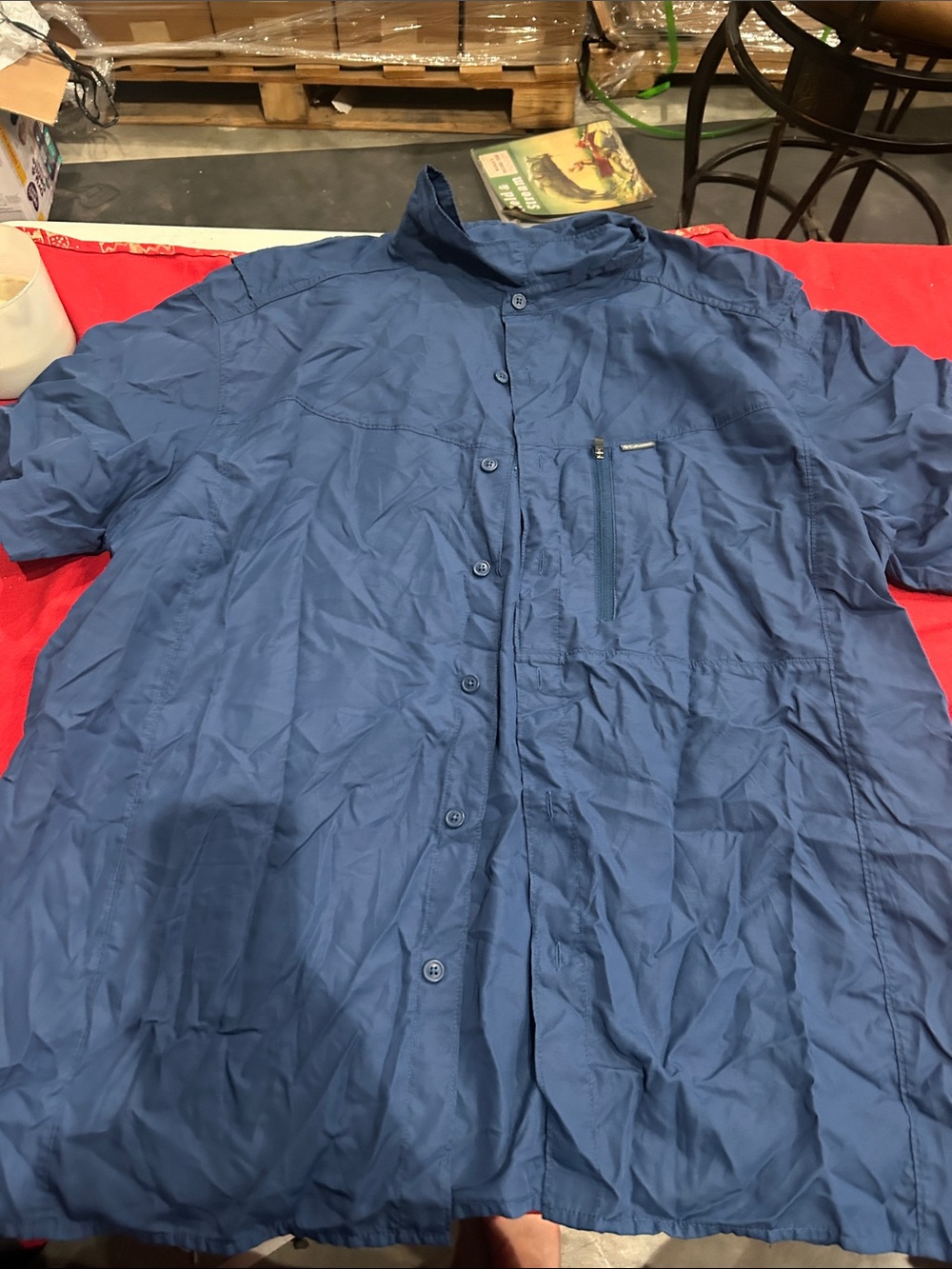 Columbia Men's Navy Button-Front Lightweight Shirt Jacket